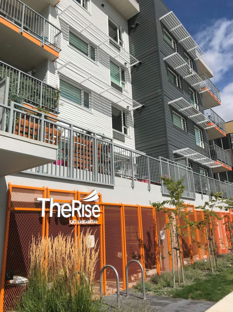 The outside of The Rise housing complex in Penticton
