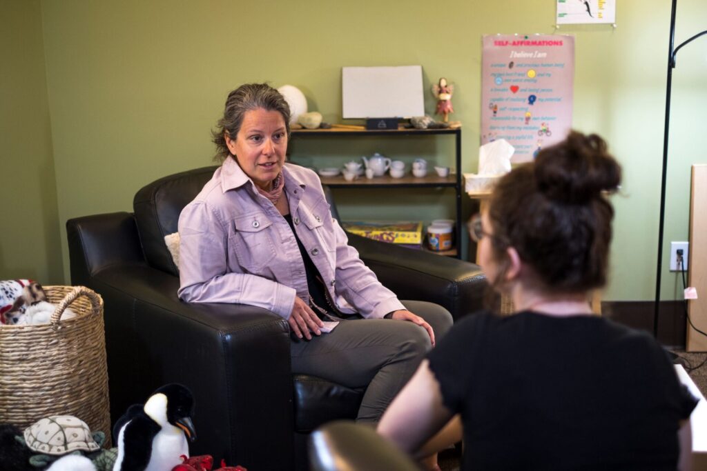 Counselling therapy session in Penticton office